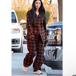 Skims Buffalo Plaid Unisex Fleece Pijamas.